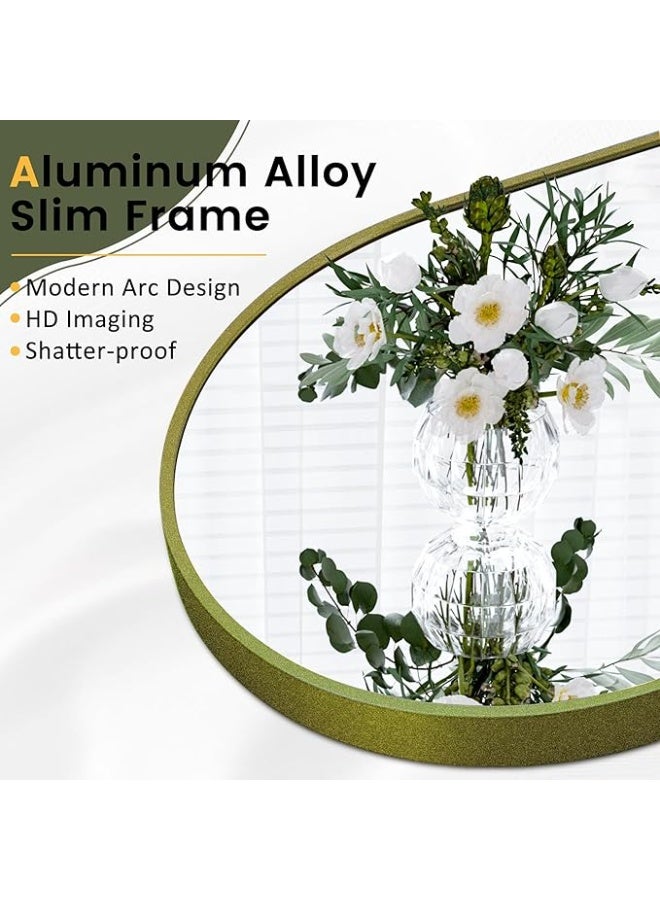 Vphom Arched Full Length Floor Mirror 170×60cm (67"×23.6") with Gold Pollen Aluminum Frame, Full Body Wall-Mounted or Leaning Mirror with Stand – Modern Vertical Accent Mirror for Bedroom, Dressing Room, Living Room & Hallway - Image 5